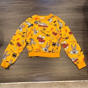 Looney Tunes x SheinX Bugs Bunny Yellow Graphic Sweatshirt (Size S)